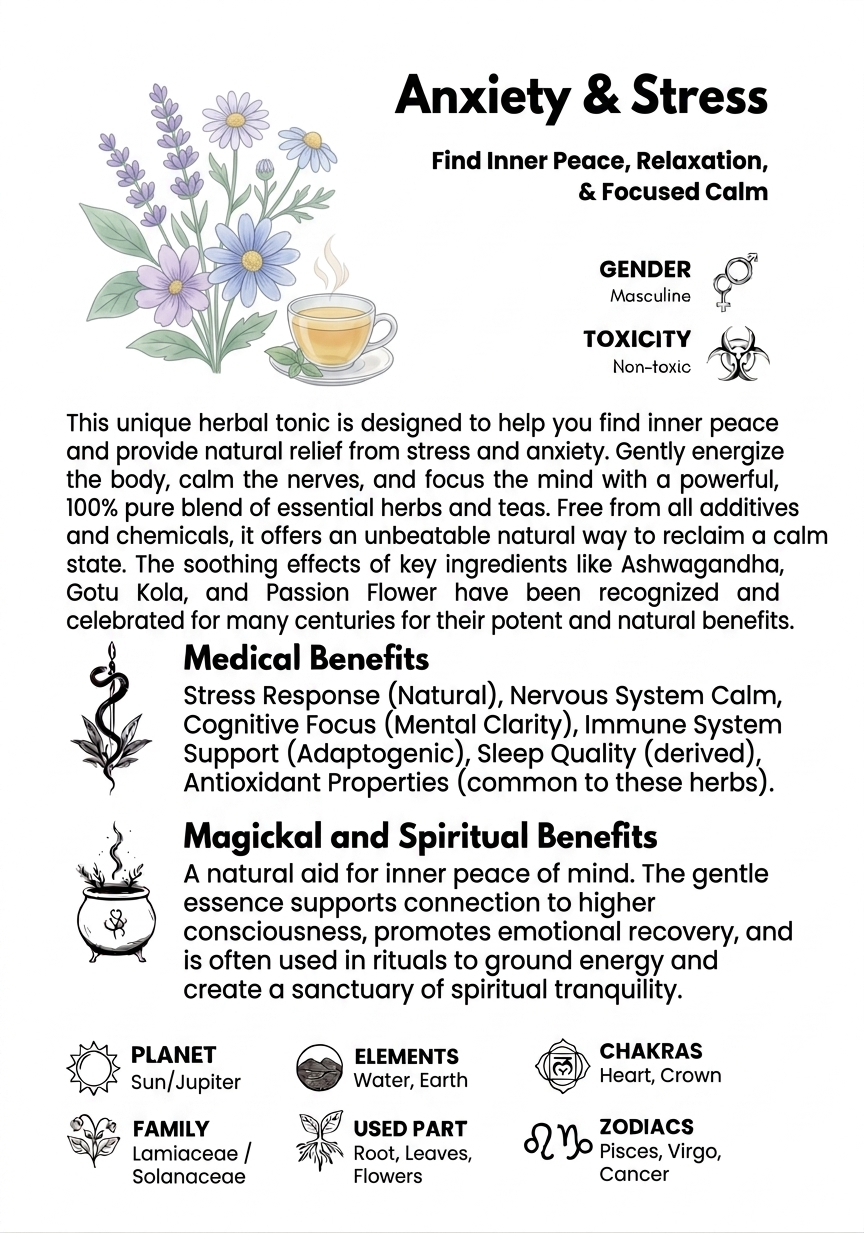 Anxiety & Stress mixed herbs 10g