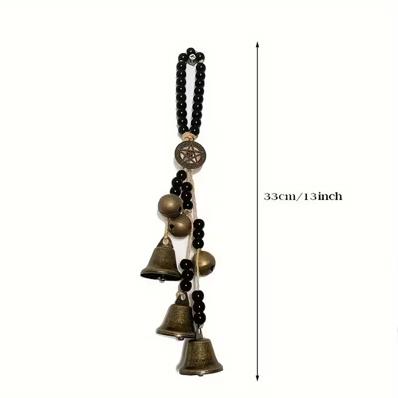 Hanging Witches Bell with Black Beads