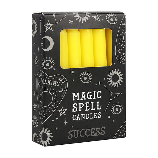 Yellow 'Success' Spell Candles Pack of 12