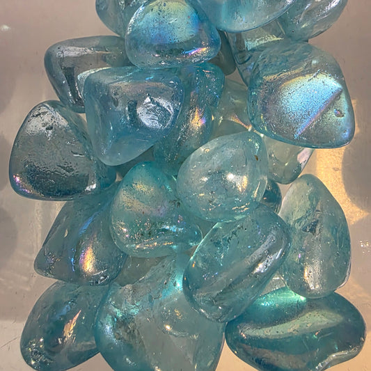 Blue Aura Quarts Tumble Stone